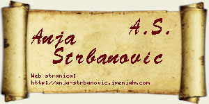 Anja Štrbanović vizit kartica